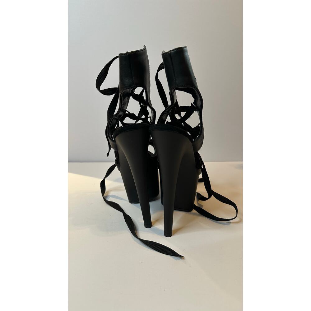 Pleaser Black Strappy Heels